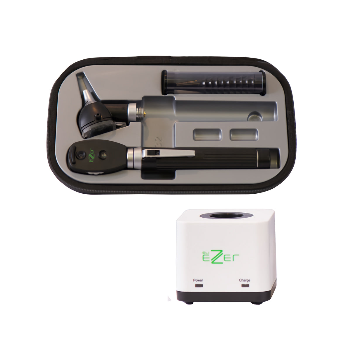 Ezer EZ-OTO-1200 ION Conjunto de Oftalmoscopio y Otoscopio de Bolsillo con Mango Recargable