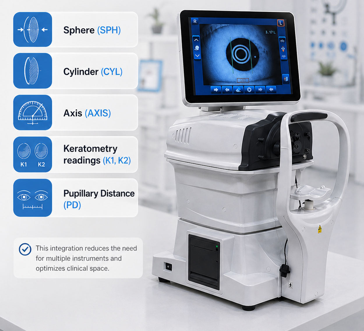 Ezer Ezer ERK-770 Autorefrator Keratometer Full Automatic Autorrefractómetro Queratómetro