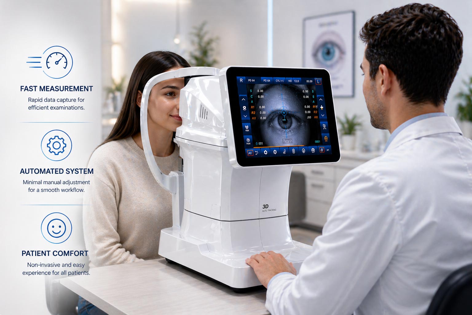 Ezer Ezer ERK-770 Autorefrator Keratometer Full Automatic Autorrefractómetro Queratómetro