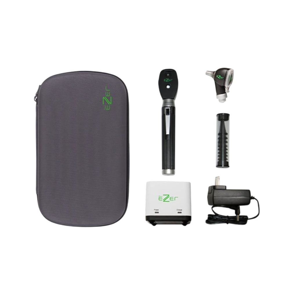 Ezer Conjunto de Oftalmoscopio y Otoscopio de Bolsillo con Mango Recargable EZ-OTO-1200 ION