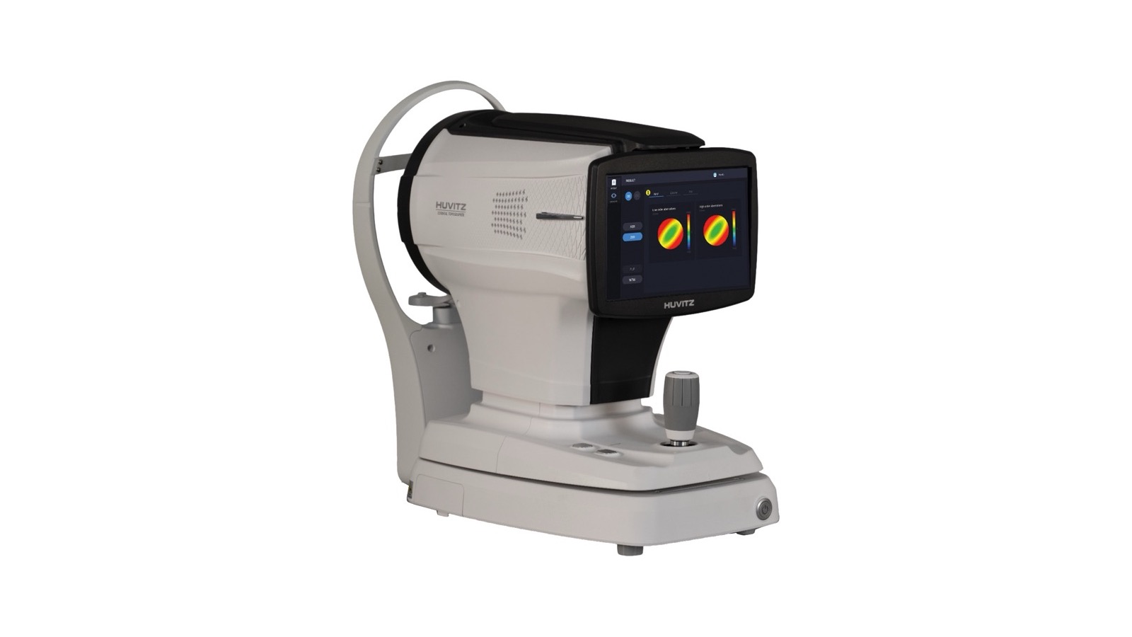 Topógrafo corneal Huvitz HTG-1 con pantalla táctil inclinable de 10,1 pulgadas y mentonera motorizada